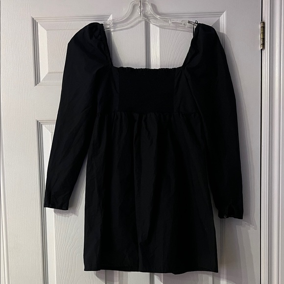 OAK + FORT Black Mini Dress with Square Neck - Picture 3 of 4